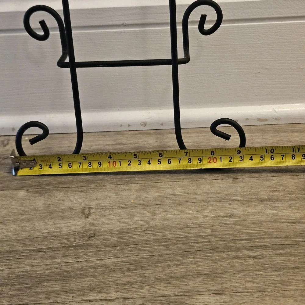 Vintage Black Metal Plate Rack: 4-Tier European Cottage Kitchen Decor‎